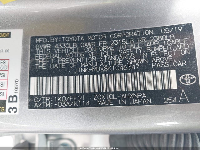 JTNKHMBX8K1046347 Toyota C-HR XLE