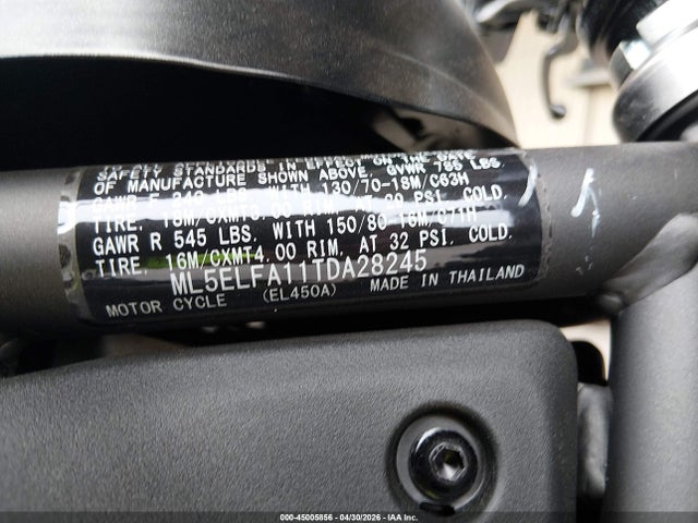 45005856 :رقم المزاد ، ML5ELFA11TDA28245 vin ، 2026 Kawasaki El450 A مزاد بيع