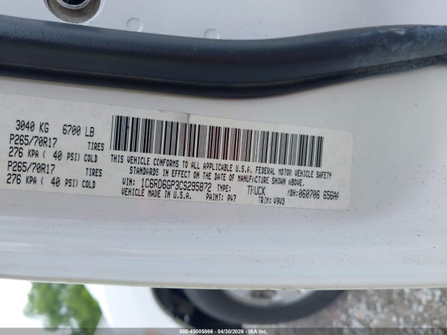 Продаж на аукціоні авто 2012 Ram 1500 Slt, vin: 1C6RD6GP3CS295872, номер лоту: 45005866