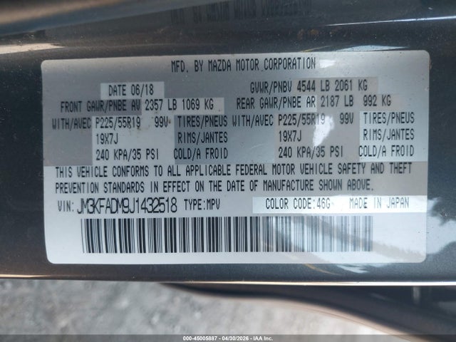 Mazda Cx-5 Grand Touring 2018 JM3KFADM9J1432518 Image 9