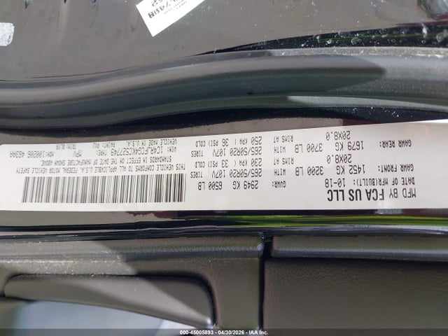 Продажа на аукционе авто 2019 Jeep Grand Cherokee High Altitude 4x4, vin: 1C4RJFCG4KC527749, номер лота: 45005893