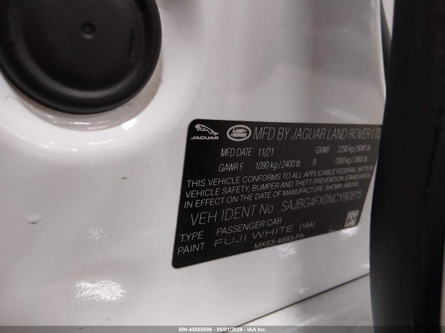 SAJBG4FX0NCY90815 Jaguar Xf Se P250 Rwd Automatic