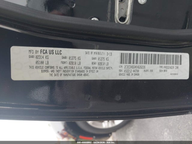 Aukcja sprzedaży 2019 Dodge Charger Sxt Rwd, vin: 2C3CDXBGXKH626226, numer aukcji: 45005992