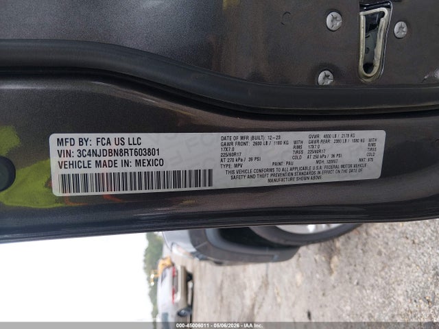 Продаж на аукціоні авто 2024 Jeep Compass Latitude 4x4, vin: 3C4NJDBN8RT603801, номер лоту: 45006011