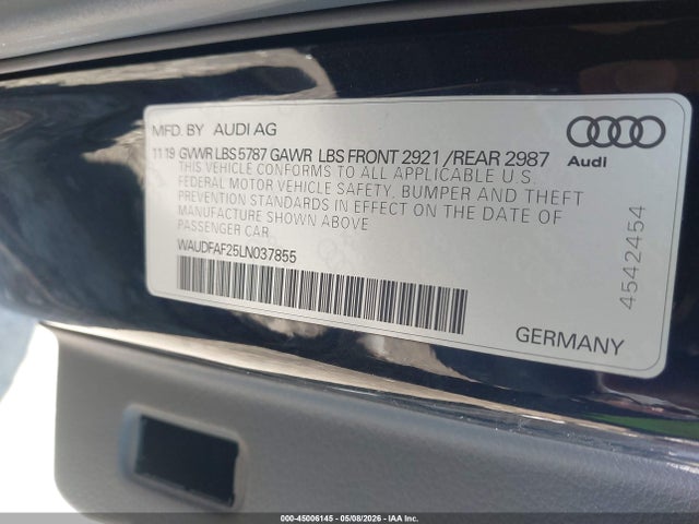 Продажа на аукционе авто 2020 Audi S6 Premium Plus Tfsi Quattro Tiptronic, vin: WAUDFAF25LN037855, номер лота: 45006145