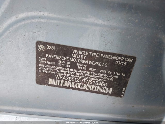 Продаж на аукціоні авто 2015 Bmw 328i Xdrive, vin: WBA3B5G57FNS18466, номер лоту: 45006151
