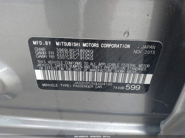 Mitsubishi LANCER ES 2016 JA32U2FU5GU004100 Image 9