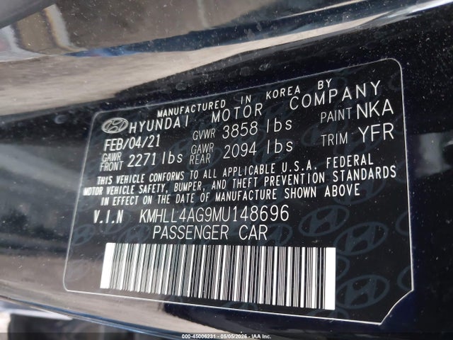 Продаж на аукціоні авто 2021 Hyundai Elantra Se, vin: KMHLL4AG9MU148696, номер лоту: 45006231