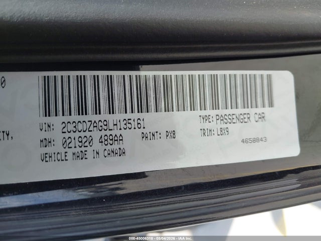 2C3CDZAG9LH135161 Dodge Challenger Sxt