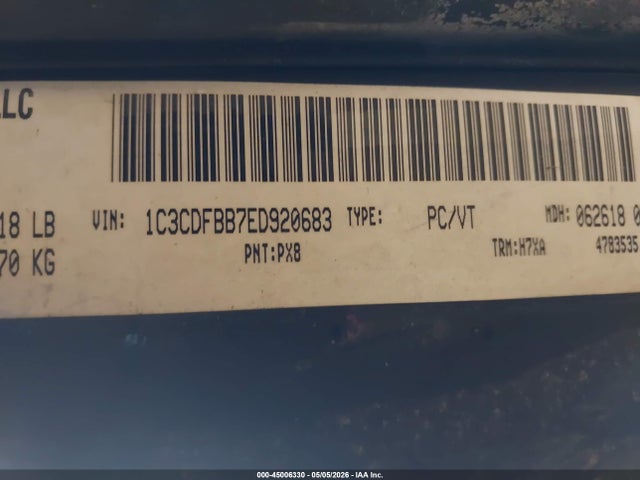 45006330 :رقم المزاد ، 1C3CDFBB7ED920683 vin ، 2014 Dodge Dart Sxt مزاد بيع