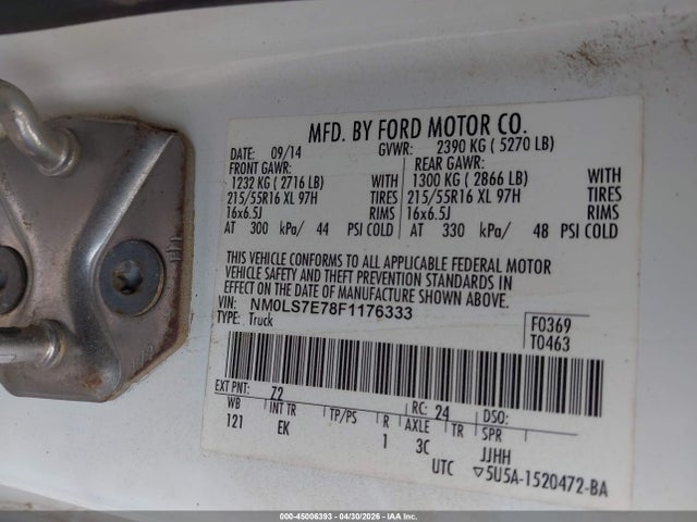 Aukcja sprzedaży 2015 Ford Transit Connect Xl, vin: NM0LS7E78F1176333, numer aukcji: 45006393