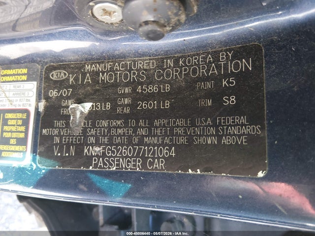 Продаж на аукціоні авто 2007 Kia Rondo Ex V6, vin: KNAFG526077121064, номер лоту: 45006440