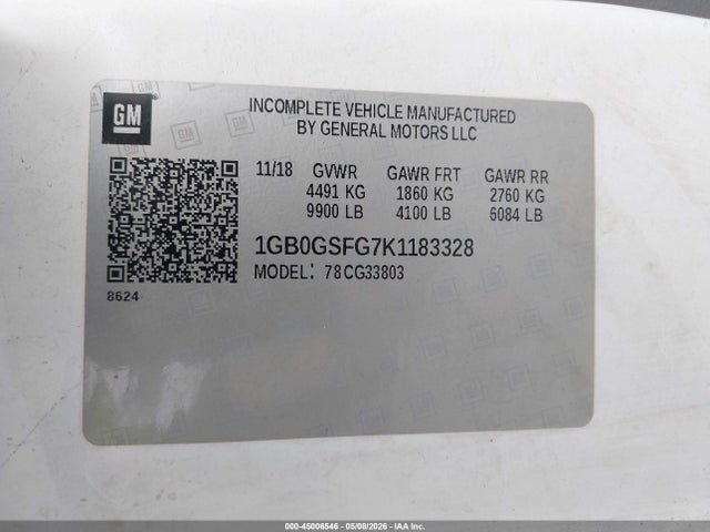 1GB0GSFG7K1183328 Chevrolet Express Cutaway 4500 Van
