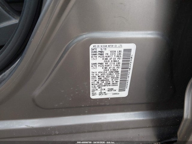 Продаж на аукціоні авто 2015 Nissan Rogue Select S, vin: JN8AS5MT5FW156884, номер лоту: 45006799