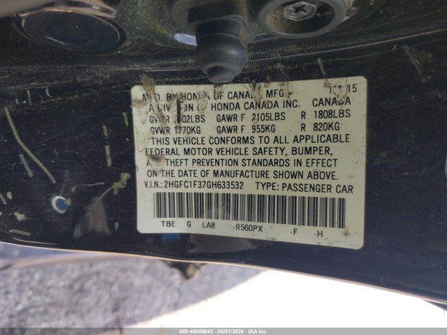 Honda Civic Ex-t 2016 2HGFC1F37GH633532 Image 9