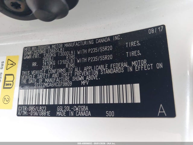 Продаж на аукціоні авто 2017 Lexus Rx 350 F Sport, vin: 2T2ZZMCA6HC079809, номер лоту: 45006852