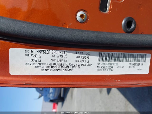 45006971 :رقم المزاد ، 2B3CJ4DG9BH581586 vin ، 2011 Dodge Challenger مزاد بيع