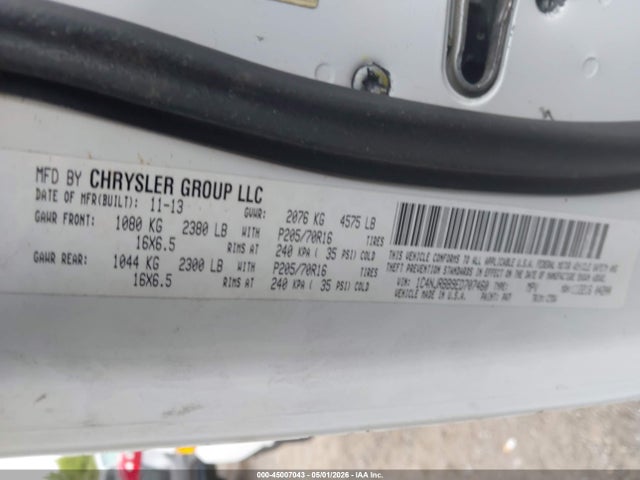2014 Jeep Patriot Sport მანქანა იყიდება აუქციონზე, vin: 1C4NJRBB9ED707460, აუქციონის ნომერი: 45007043