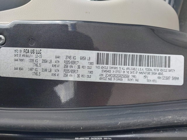 Продаж на аукціоні авто 2016 Dodge Grand Caravan American Value Pkg, vin: 2C4RDGBG2GR256560, номер лоту: 45007088