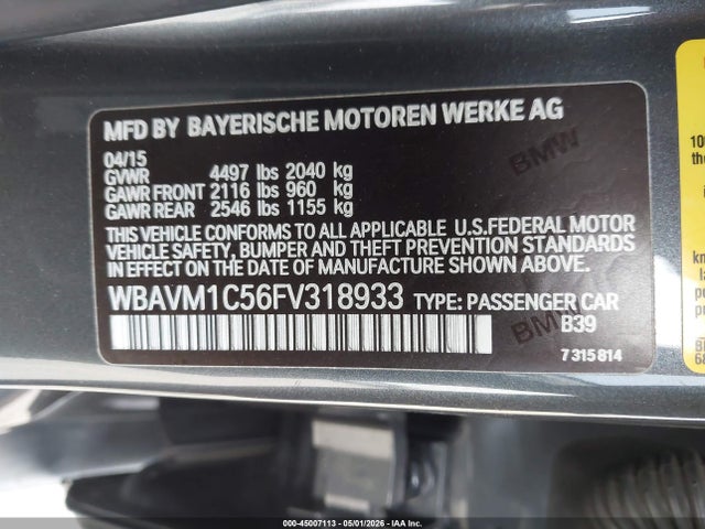 BMW X1 Sdrive28i 2015 WBAVM1C56FV318933 Image 9