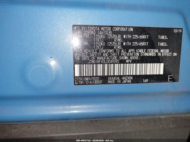 Toyota RAV4 LE 2020 JTMG1RFV0LD049392 Image 9
