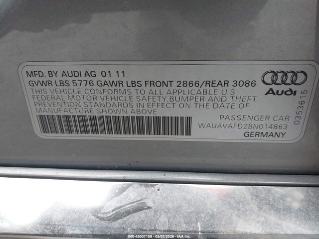 Продажа на аукционе авто 2011 Audi A8 4.2, vin: WAUAVAFD2BN014863, номер лота: 45007159