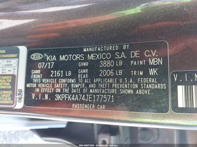 KIA FORTE LX 2018 3KPFK4A74JE177571 Image 9