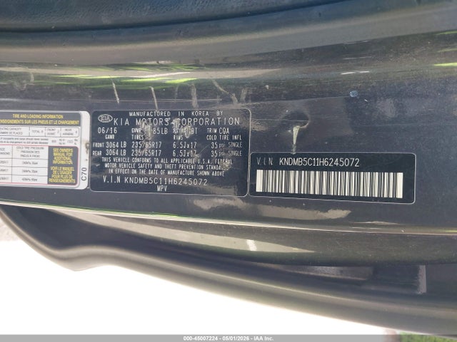 Продаж на аукціоні авто 2017 Kia Sedona Lx, vin: KNDMB5C11H6245072, номер лоту: 45007224