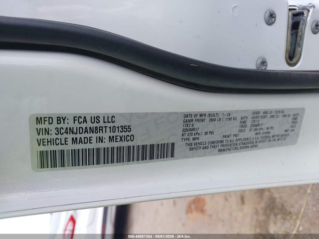 Продаж на аукціоні авто 2024 Jeep Compass Sport 4x4, vin: 3C4NJDAN8RT101355, номер лоту: 45007354
