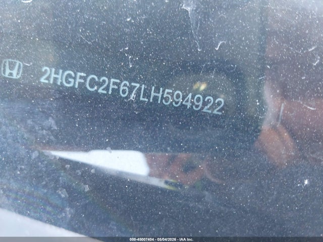 45007404 :رقم المزاد ، 2HGFC2F67LH594922 vin ، 2020 Honda Civic Lx مزاد بيع