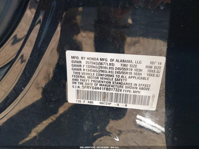 Продаж на аукціоні авто 2015 Acura Mdx Technology Package, vin: 5FRYD4H41FB017324, номер лоту: 45007439