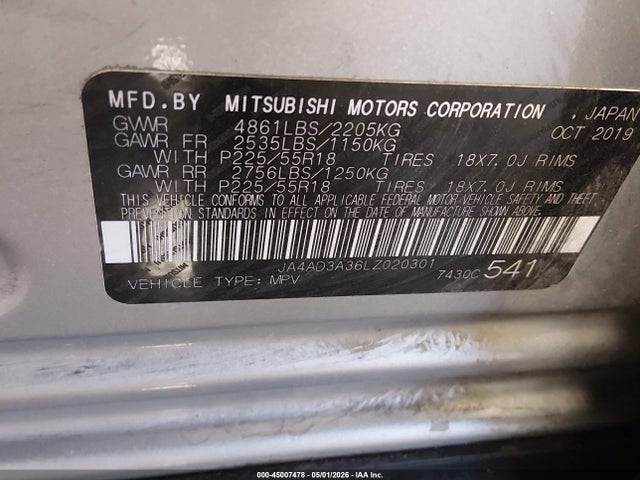 Mitsubishi Outlander Le 2.4 2020 JA4AD3A36LZ020301 Image 9