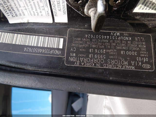 Продажа на аукционе авто 2004 Kia Sedona Ex/lx, vin: KNDUP131446507624, номер лота: 45007506