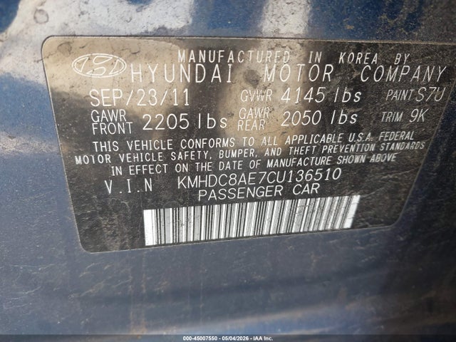Продаж на аукціоні авто 2012 Hyundai Elantra Touring Gls, vin: KMHDC8AE7CU136510, номер лоту: 45007550