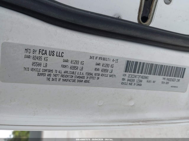 Продажа на аукционе авто 2015 Dodge Charger Police, vin: 2C3CDXKT2FH828061, номер лота: 45007575