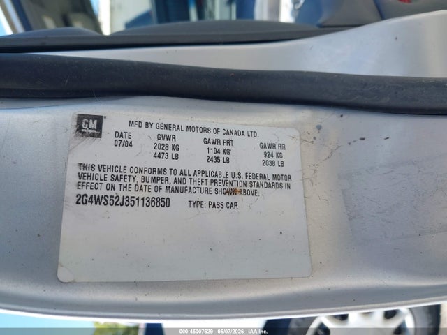 Продажа на аукционе авто 2005 Buick Century, vin: 2G4WS52J351136850, номер лота: 45007629