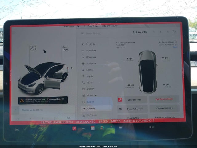 Продаж на аукціоні авто 2022 Tesla Model Y Long Range Dual Motor All-wheel Drive, vin: 7SAYGDEE4NF307693, номер лоту: 45007644