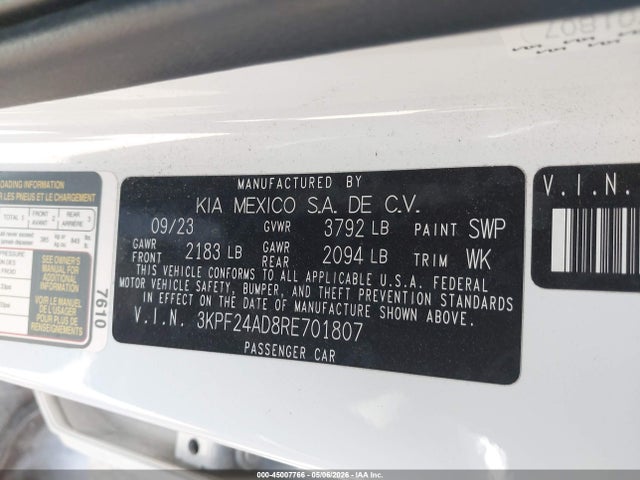 KIA Forte Lxs 2024 3KPF24AD8RE701807 Image 9