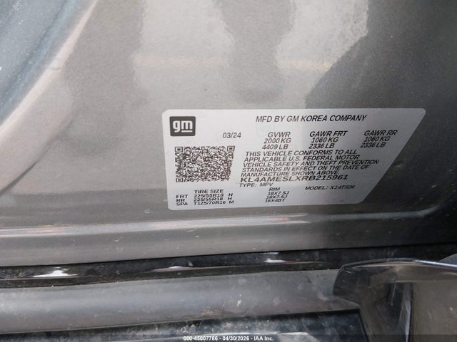 45007786 :رقم المزاد ، KL4AMESLXRB215961 vin ، 2024 Buick Encore Gx Sport Touring Awd مزاد بيع