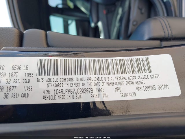 Aukcja sprzedaży 2018 Jeep Grand Cherokee Altitude 4x4, vin: 1C4RJFAG7JC203079, numer aukcji: 45007796