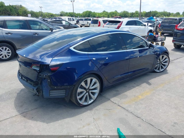 2018 Tesla Model 3 Long Range/performance მანქანა იყიდება აუქციონზე, vin: 5YJ3E1EB1JF099736, აუქციონის ნომერი: 45008072