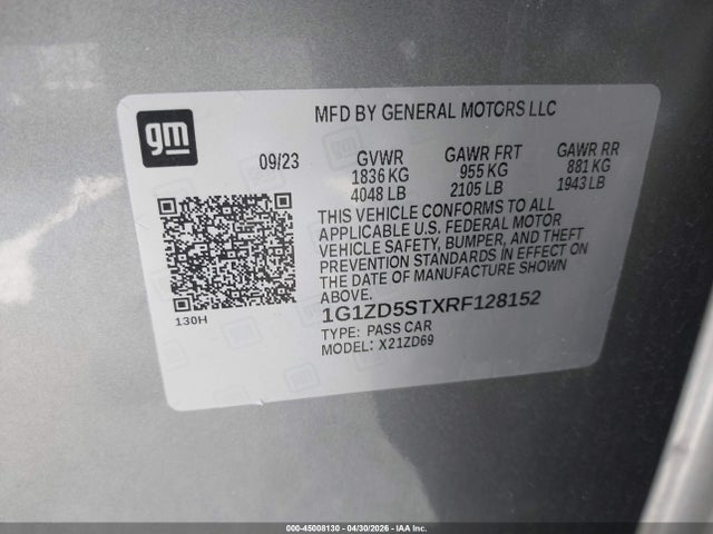 1G1ZD5STXRF128152 Chevrolet Malibu Fwd 1lt