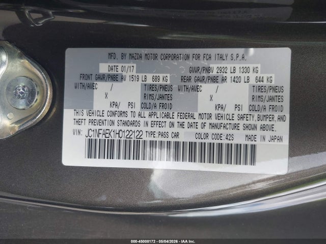 JC1NFAEK1H0122122 Fiat 124 Spider Classica