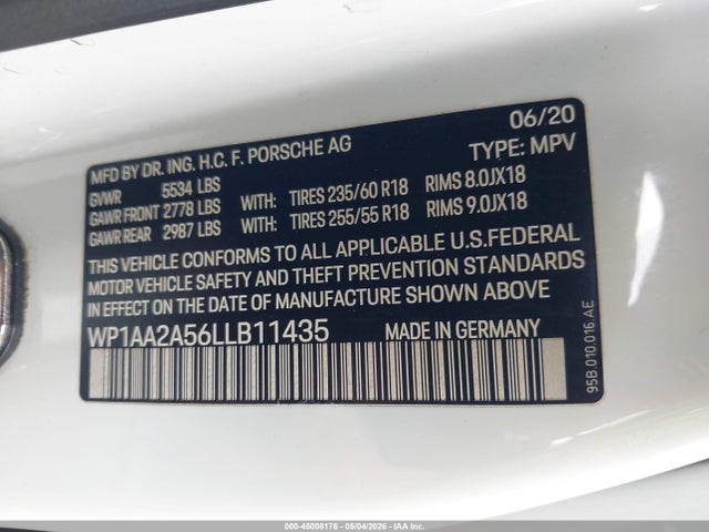 Porsche Macan 2020 WP1AA2A56LLB11435 Image 9