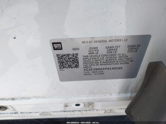 1G1FZ6S01P4140165 Chevrolet Bolt Euv Fwd Premier