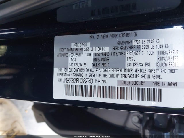 JM3KFBCM6L0852740 Mazda Cx-5 Touring
