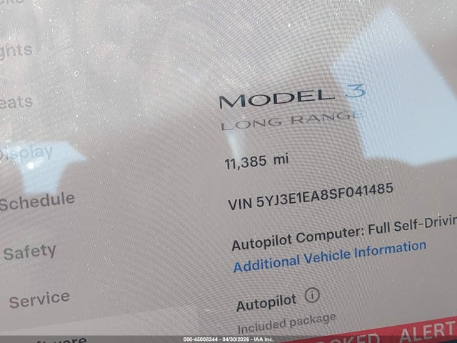 Продаж на аукціоні авто 2025 Tesla Model 3 Long Range Rear-wheel Drive/standard Rear-wheel Drive, vin: 5YJ3E1EA8SF041485, номер лоту: 45008344