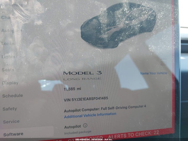Продаж на аукціоні авто 2025 Tesla Model 3 Long Range Rear-wheel Drive/standard Rear-wheel Drive, vin: 5YJ3E1EA8SF041485, номер лоту: 45008344