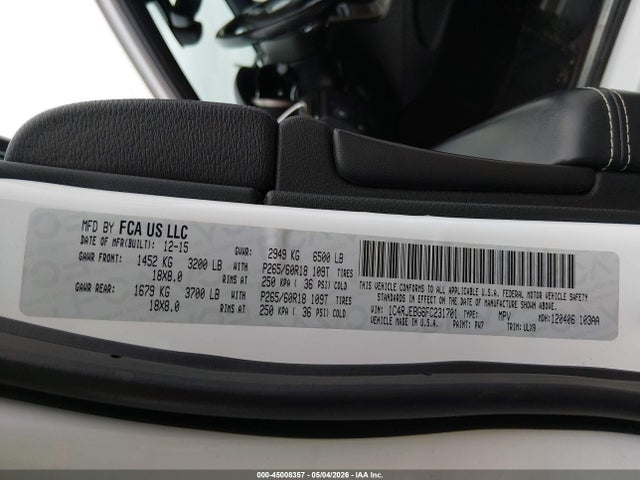 1C4RJEBG6FC231701 Jeep Grand Cherokee Limited