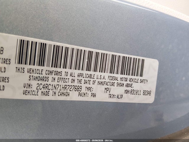 Продаж на аукціоні авто 2017 Chrysler Pacifica Hybrid Platinum, vin: 2C4RC1N71HR727689, номер лоту: 45008372